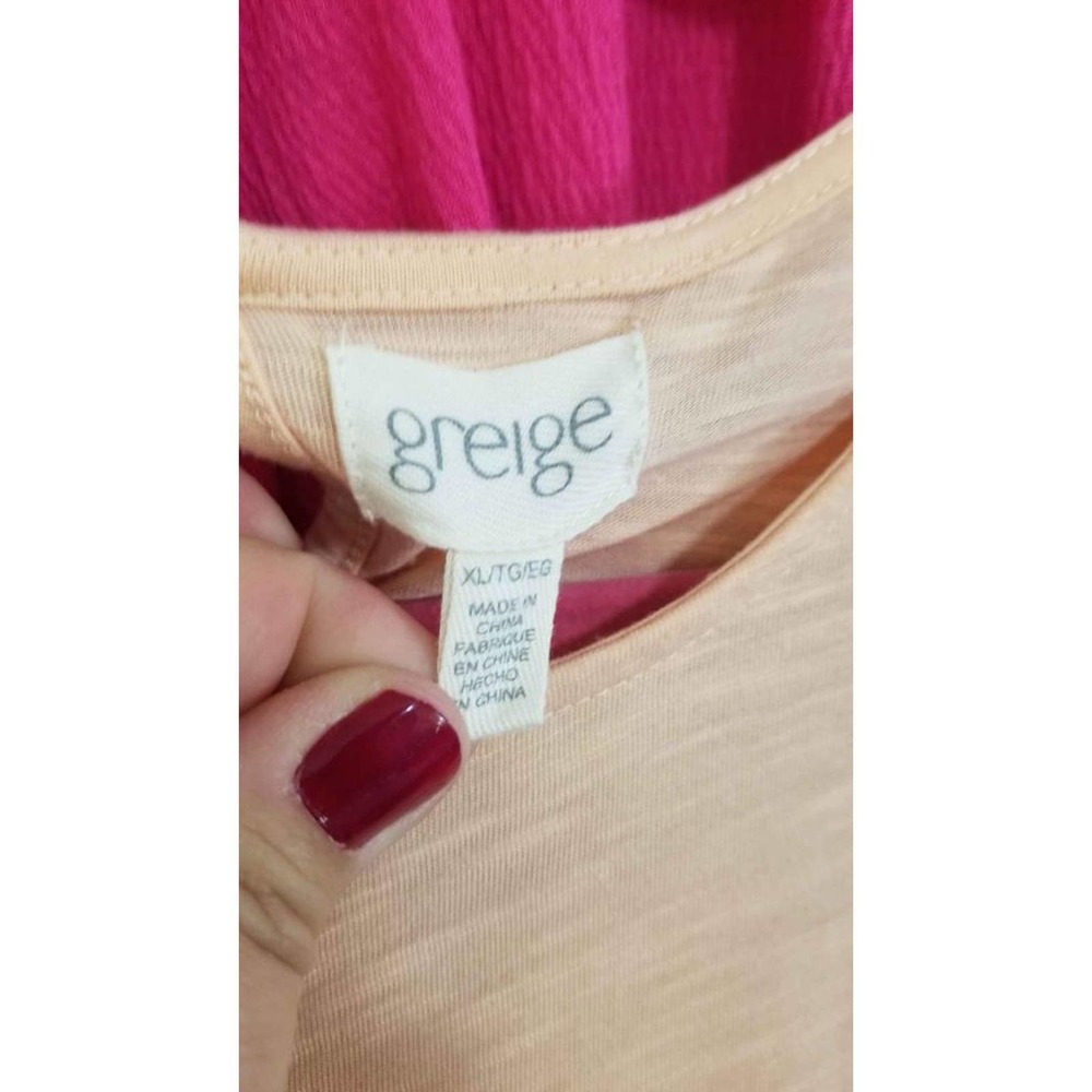 Nwt Women's Greige Pink And Peach Super Soft XL Cotton Blouses - Picture 3 of 8
